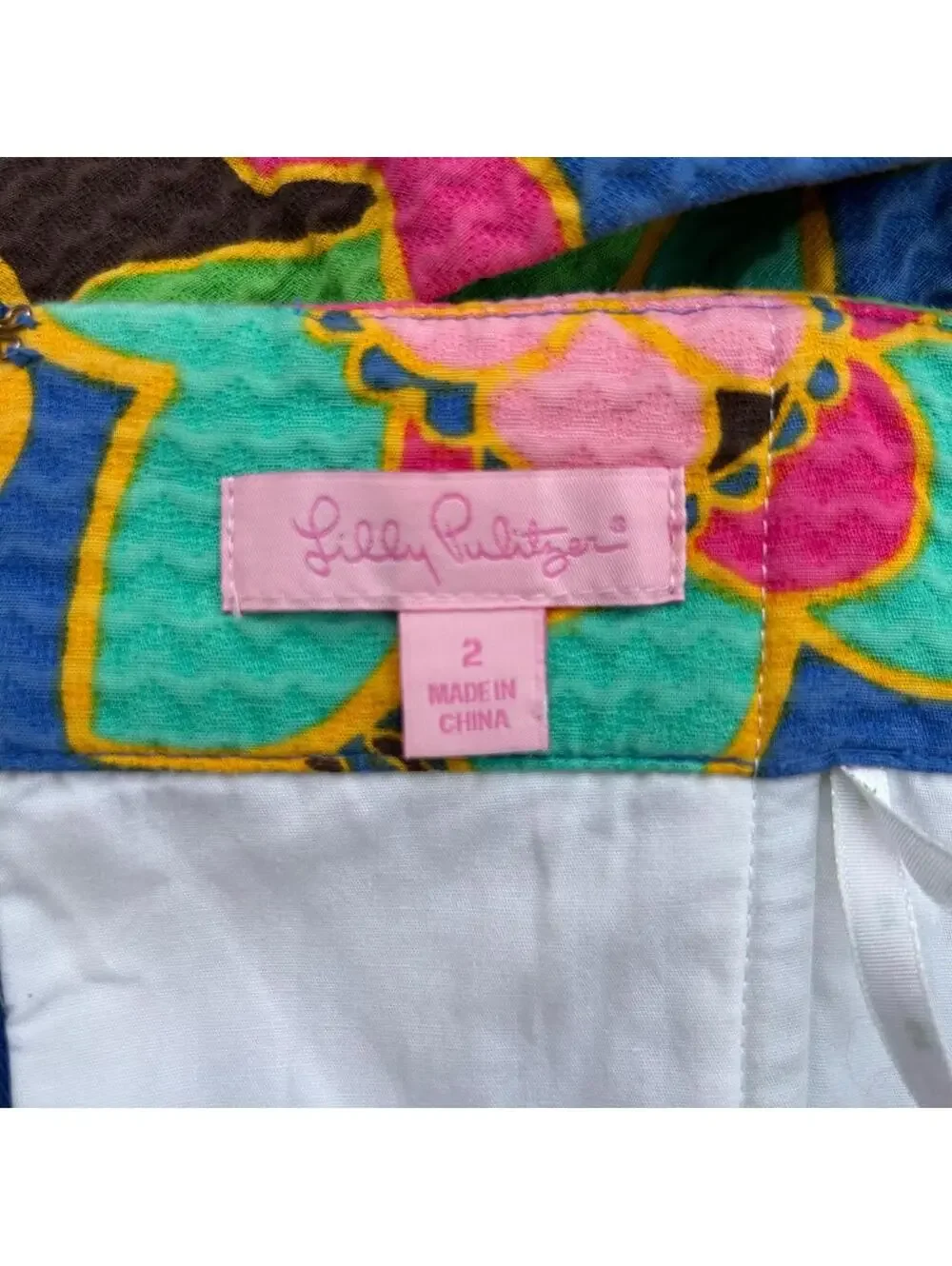 Lilly Pulitzer Bernadette Dress Starry Blue Drama Queen Print Pockets | Size 2 - Picture 6 of 13